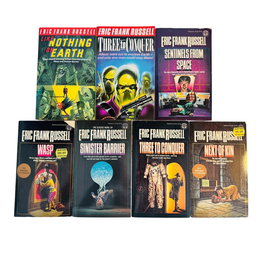 Eric Frank Russell Sci-Fi Book Lot 7 Vintage Paperbacks Wasp Sinister‎ Barrier